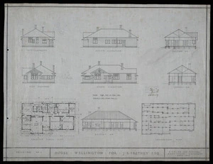 Atkins & Mitchell, architects :House Wellington for J R Frethey, Esq. September 1925. Plans, elevations, sections