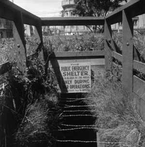 Air raid shelter in Parliament grounds, Wellington