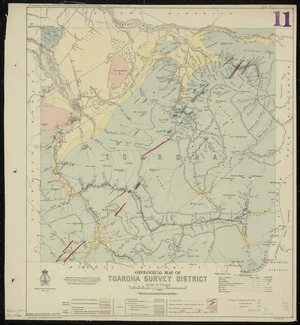 Geological map of Toaroha survey district / compiled and drawn by O.A. Darby, June 1908.