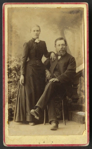 Pollard, Edwin (Wellington) fl 1883-1900 :Portrait of unidentified man and woman