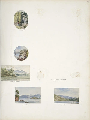 [Yarborough, Gertrude Flora Cooke], fl 1870-1917 :[Five watercolours at Hokianga. 1879-1881?]