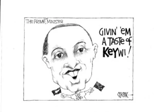 The Prime (Time) Minister. Givin' 'em a taste of KEYwi! 28 September 2009