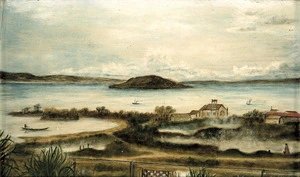 Artist unknown :[Ohinemutu and Mokoia Island. 1885-1900?]