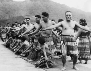 Rotorua/Arawa warriors perform the haka at Ngaruawahia