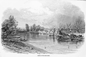 Brees, Samuel Charles, 1810-1865 :Banks of the River Hutt. Smyth sc. Illustrated London news, 1847.
