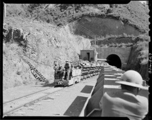 Rimutaka tunnel under construction, Wairarapa, Wellington - Photograph taken by E Woollett