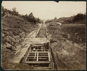 Parnell Railway Tunnel construction, Auckland - Photograph taken by Herbert Deveril