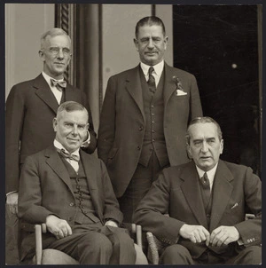 Members of the New Zealand and Australian delegations to the Imperial Conference held in Ottawa, Ontario, Canada - Photograph taken by E C Lackland