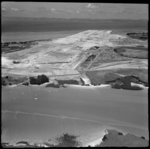 Aerial view of Auckland Airport under construction