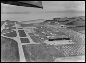 Aerial view of Auckland Airport on opening day
