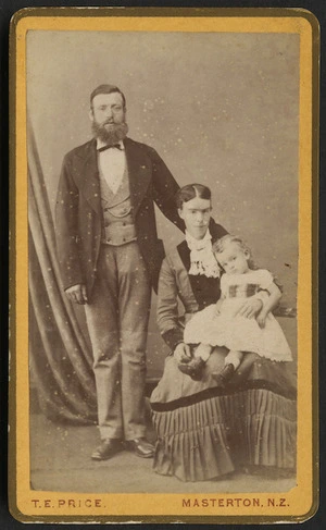 Price, Thomas E (Masterton) fl 1875-1900 :Portrait of Mr & Mrs Hutton and child