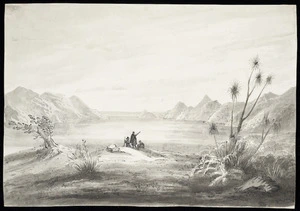 [Johnson, John], 1794-1848 :[The Hobson album]. Entrance to the Harbour Manukao from Puponga Head [1841?]