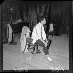 An unidentified male ballet dancer [from the Bolshoi Ballet company?] at practice