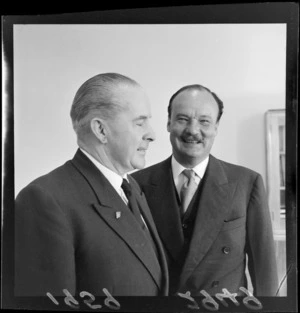 Rt Hon J Hare, United Kingdom Minister of Agriculture and unidentified man.