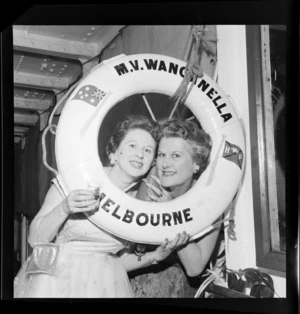 Unidentified guests, at the Middle Watch Ball, on the M V Wanganella Melbourne vessel, unidentified location