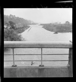 View of the Hutt River from the Melling Bridge, Lower Hutt, Wellington