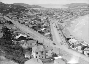 View of Lyall Bay, Wellington, looking over towards Evans Bay