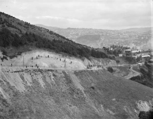 Palliser Road, Mount Victoria/Roseneath, Wellington, during construction