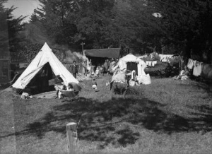 Relief camp in Palmerston North after the 1931 Hawke's Bay earthquake