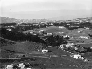 Part 1 of a 3 part panorama overlooking the suburb of Karori, Wellington
