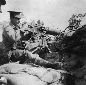 An Australian machine gunner, Gallipoli, Turkey