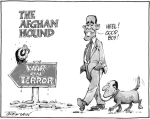 The Afghan hound. "Heel! Good boy!" 14 October 2009