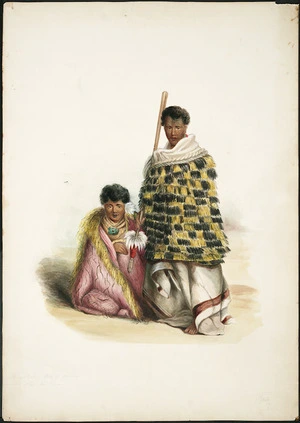 [Angas, George French] 1822-1886: Mungakahu, chief of Motupoi and his wife Ko Mari [1852]