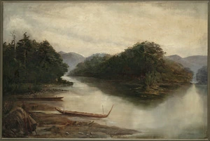 Hamilton, Augustus, 1853-1913 :Confluence of the Whanganui and Ongarue Rivers near Waimiha, King Country. [ca 1900].