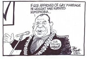 Scott, Thomas, 1947- :'If God approved of gay marriage he wouldn't have invented homophobia...' 11 August 2012