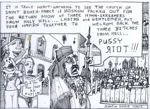 Doyle, Martin, 1956- :[Pussy Riot in old church]. 10 August 2012
