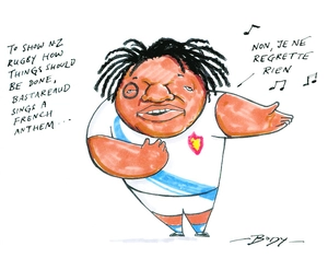 "To show NZ Rugby how thing should be done, Bastareaud sings a French anthem... Non, je ne regrette rien" 29 June 2009