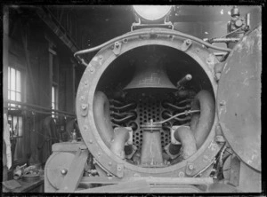 "A class steam locomotive 602 (4-6-2 type), showing the interior of the smoke-box, with superheater.