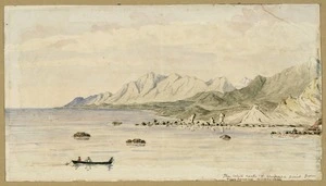 [Weld, Frederick Aloysius] 1823-1891 :"The white rocks" & Waipapa point from Flaxbourne anchorage [ca 1847]