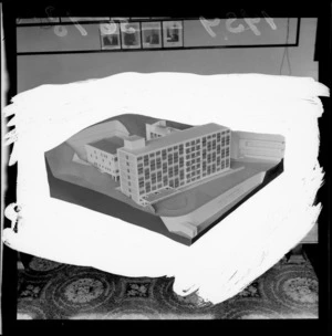 Architectural model of Block A, Wellington Hospital