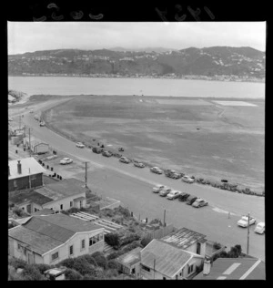 End of runway at Wellington Airport, including Lyall Bay, and houses in Strathmore
