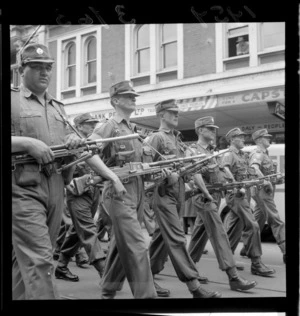 2nd Battalion marching through Wellington street before leaving for Malaya