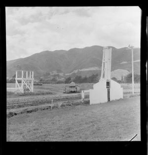 View of Hutt Park Racecourse under repair, Lower Hutt Valley, Wellington Region