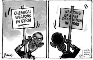 Evans, Malcolm Paul, 1945- :Chemical weapons in Syria. Weapons of mass destruction in Iraq. 22 August 2012