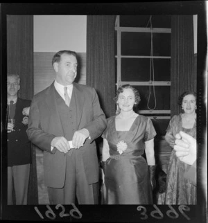 Mr and Mrs F J Kitts, after mayoral elections, Wellington