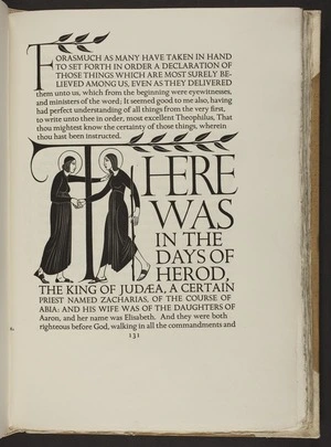 The four Gospels of the Lord Jesus Christ according to the Authorized version of King James I / with decorations by Eric Gill.