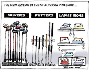 Tremain, Garrick 1941- :The new section in the St Augusta Pro Shop - Drivers, Putters, Ladies irons. 25 August 2012