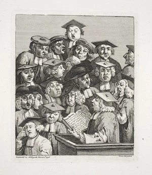 Hogarth, William, 1697-1764 :[Scholars at a lecture]. Published by W.Hogarth, March 3d 1736. Price sixpence.
