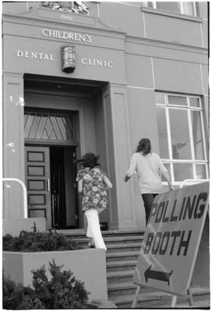 General Election polling booth at the Children's Dental Clinic, Willis Street, Wellington