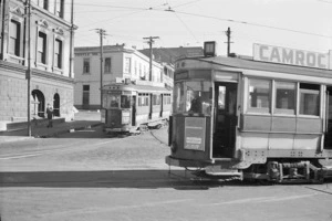 Wellington trams at the corner of Lambton Quay/Mulgrave Street