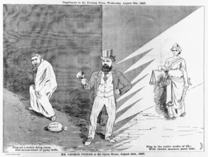 Evening Press :Mr George Fisher at the Opera House, August 24th 1887. Evening Press Litho. [Wellington, Wakefield and Roydhouse] 1887