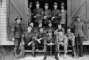 Group of World War 2, New Zealand soldiers, unidentified except for Rupert S Berg