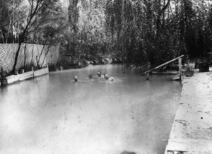 Men bathing at Wairakei, Taupo