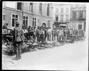 World War I guns captured at Messines, Belgium