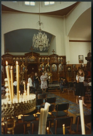 Interior view of the Greek Orthodox Church, Wellington, New Zealand