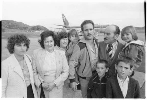 Evangelos Houdalakis and his family arrive in New Zealand - Photograph taken by Merv Griffiths